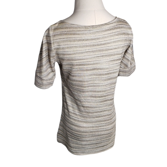 The Limited glitter stripe crew short contrast sleeve top S ♡ - Picture 13 of 13